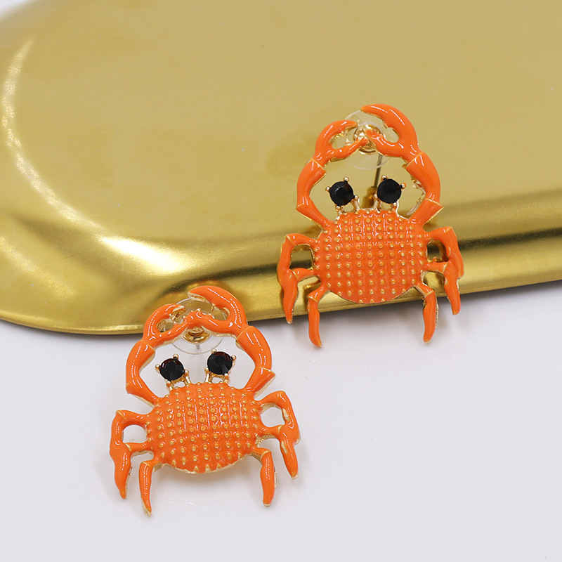 New Oil Earrings Marine Series Crab Earrings Wholesale display picture 6