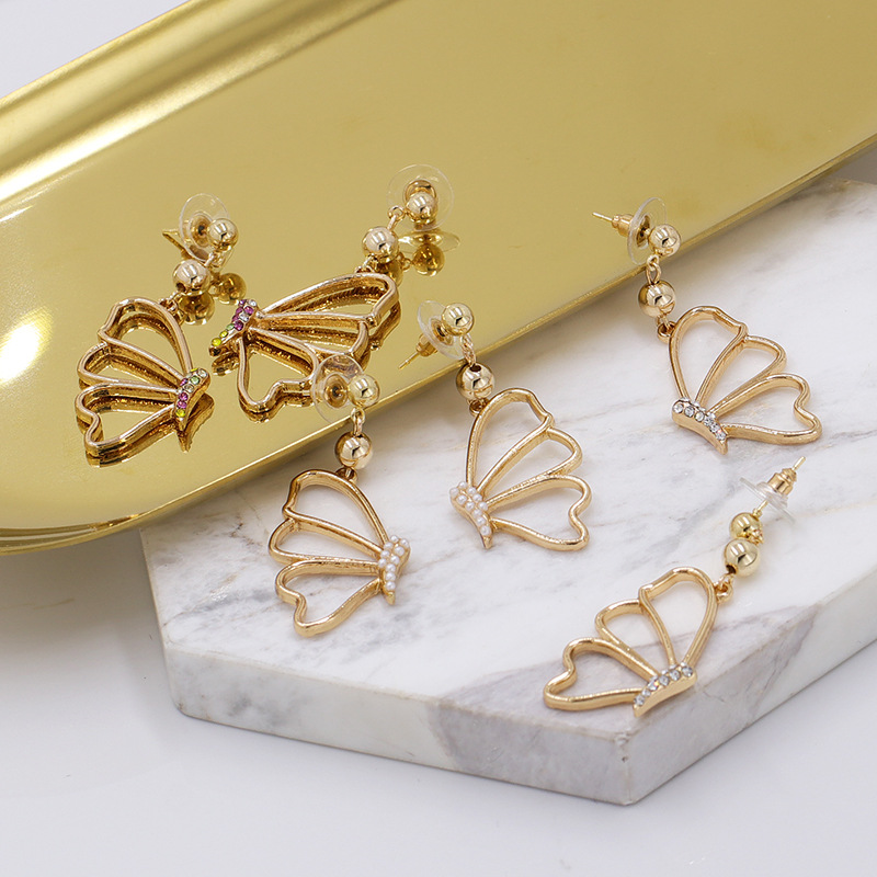 Butterfly Crystal Earrings New Fashion Cute Earrings Wholesale display picture 2