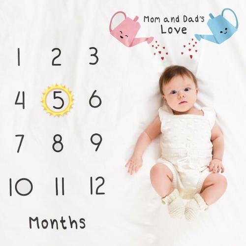 Baby milestone month photo background cloth, creative digital photo blanket for babies, photography props
