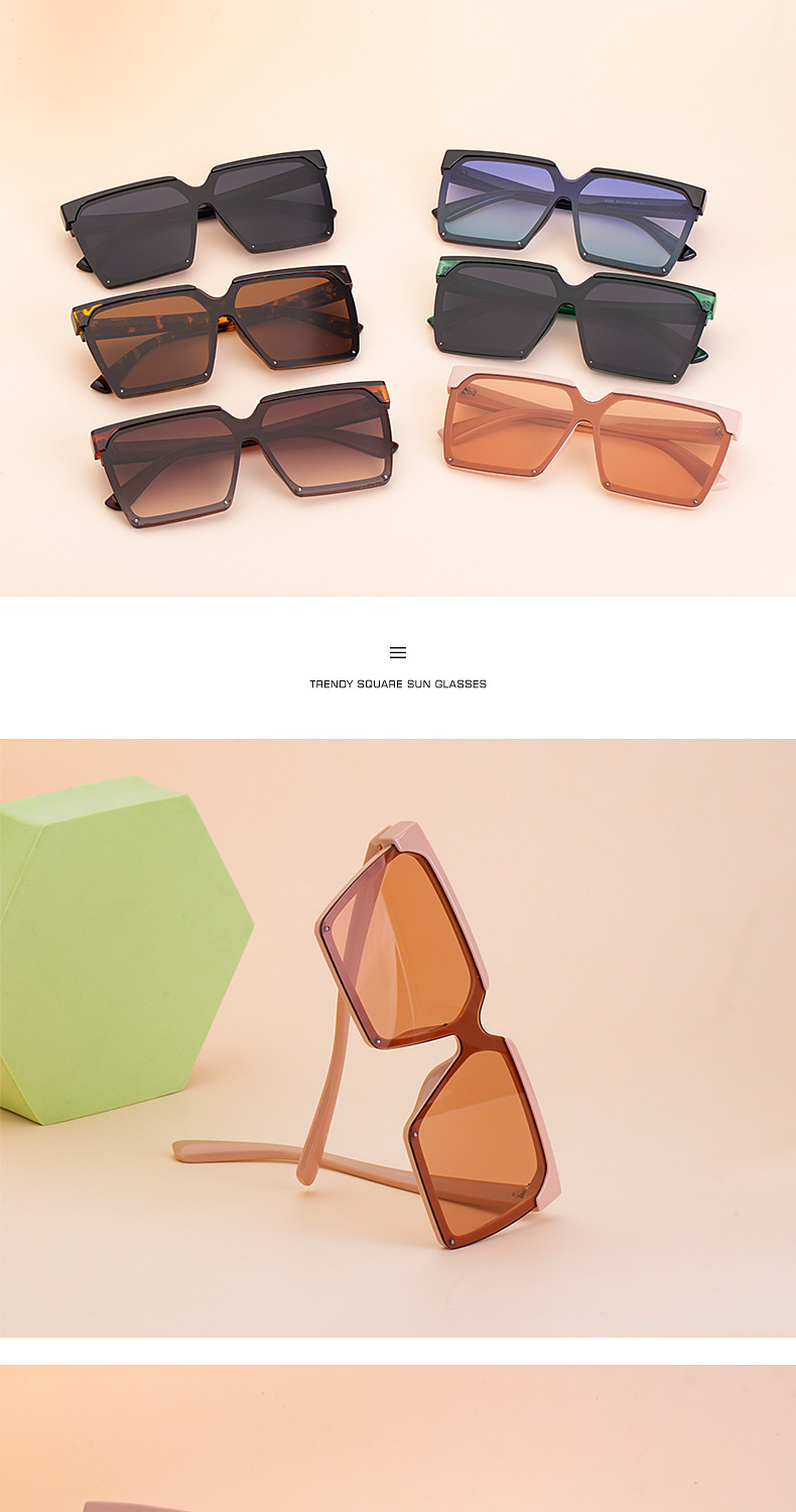 New Fashion Simple  Big Frame Fashion One-piece Sunglasses display picture 20