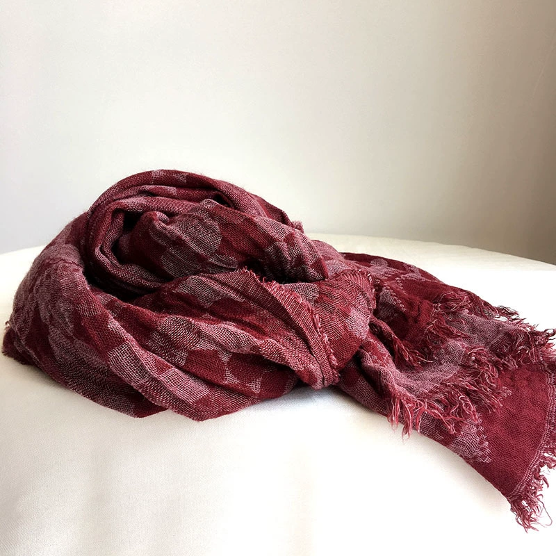 Unisex Style Soft Cotton Luxury Scarf Shawl Jacquard Head Scarves Tassel Long Large Thin Fashion Classic Scarves 60x185cm hair scarf for men