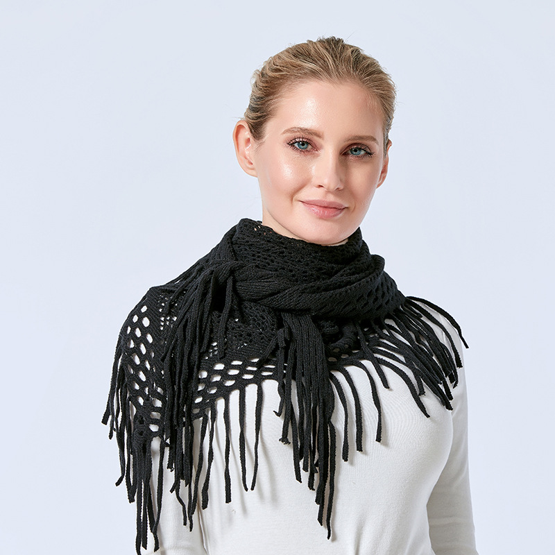 Women's Fashion Solid Color Imitation Cashmere Tassel Shawls display picture 1