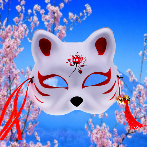 20 New Japanese Style Internet Celebrities and Style Selfie Half Face Masks Anime Fox Fox Monster Festival Masquerade Performance Dance Mask