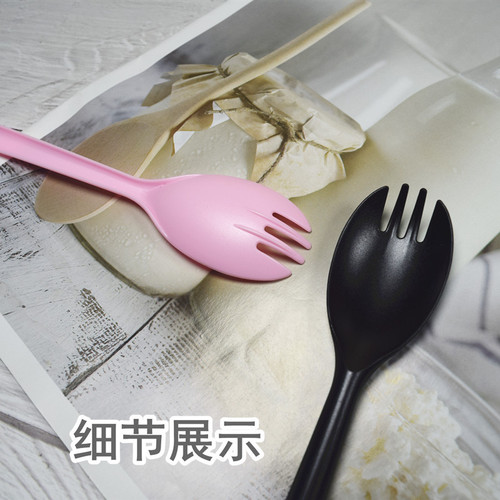 Disposable plastic spoon and fork, sand-roughened cake fork, dessert spoon, fruit salad fork, Western pastry spoon, bulk wholesale