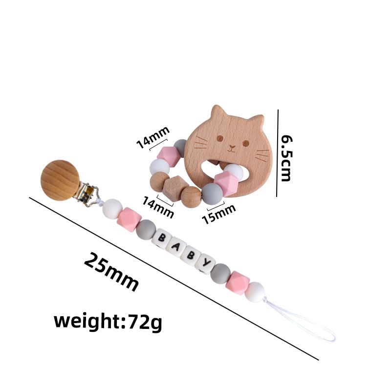 Nuevo bebé DIY creativo chupete cadena nombre personalizado haya Mickey animal de dibujos animados juguete mordedor chupete cadena