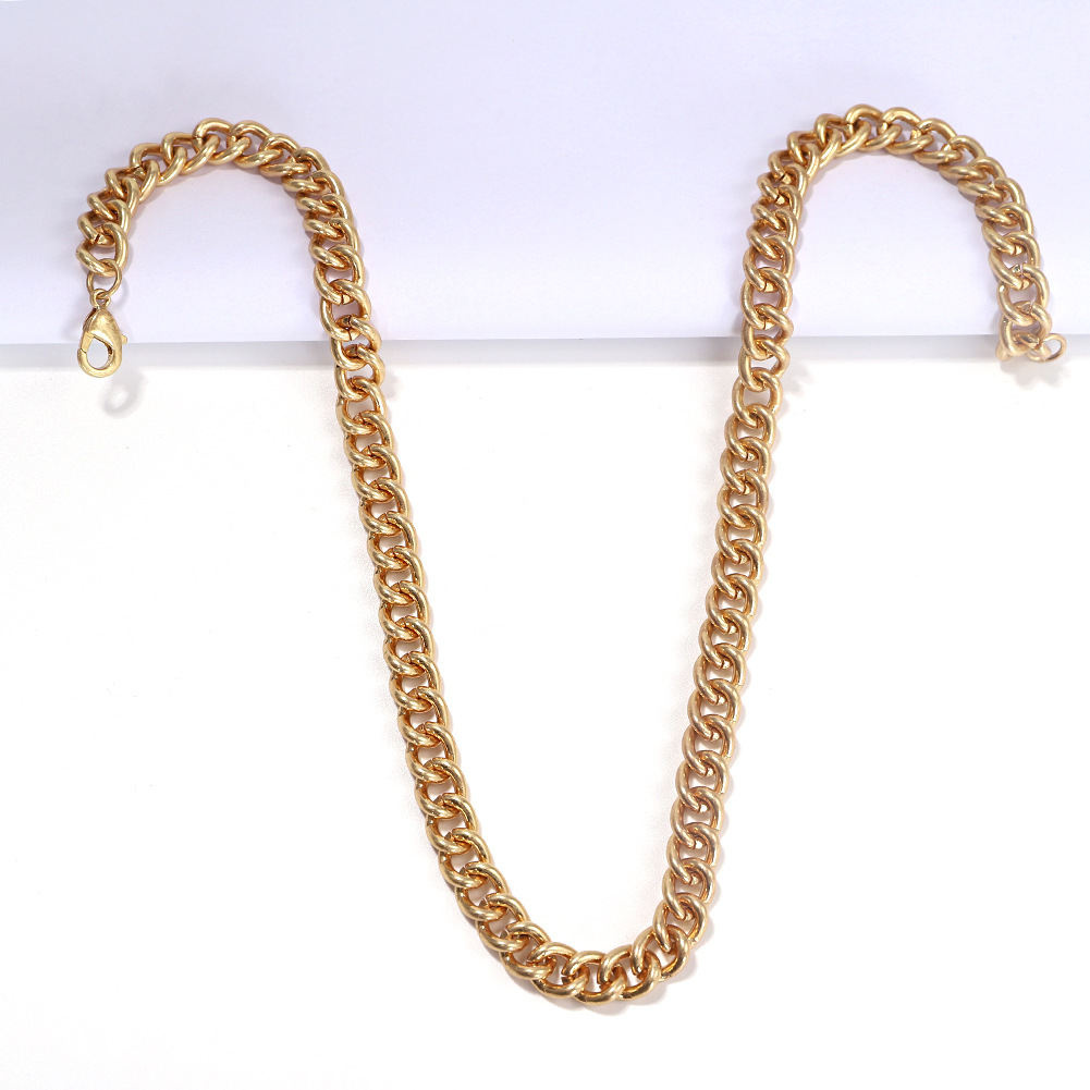 Gold And Silver Two-color Metal Stitching Clavicle Chain  Geometric  Snake Bone Necklace display picture 8