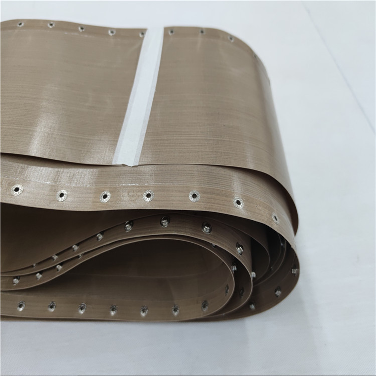 定销售 带鱼眼特氟龙高温布输送带 阻燃牛鼻子接头传送带不跑偏