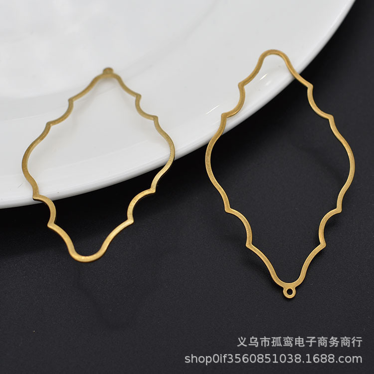 Brass 53mm lace wave frame geometric earrings pendant jewelry pendant handmade diy jewelry accessories material