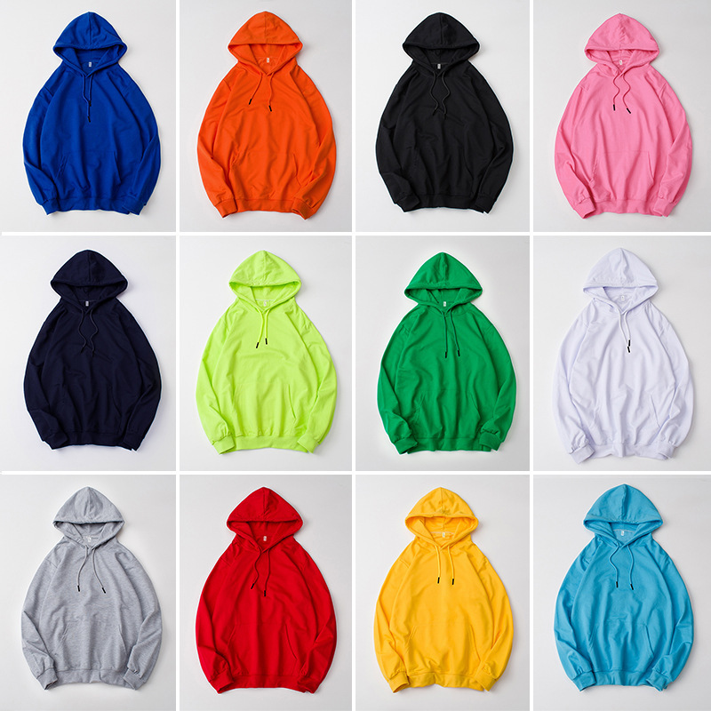 Solid color blank candy color hooded pullover sweater loose pullover Hong Kong style student team class clothes couple clothes fashion Solid color blank candy color hooded pullover sweater loose pullover Hong Kong style student team class clothes couple clothes fashion