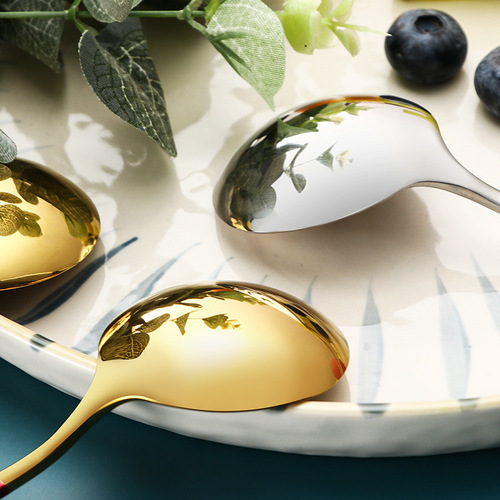 Spoon creative cute 304 stainless steel household Internet celebrity European short-handled spoon children's eating spoon small spoon