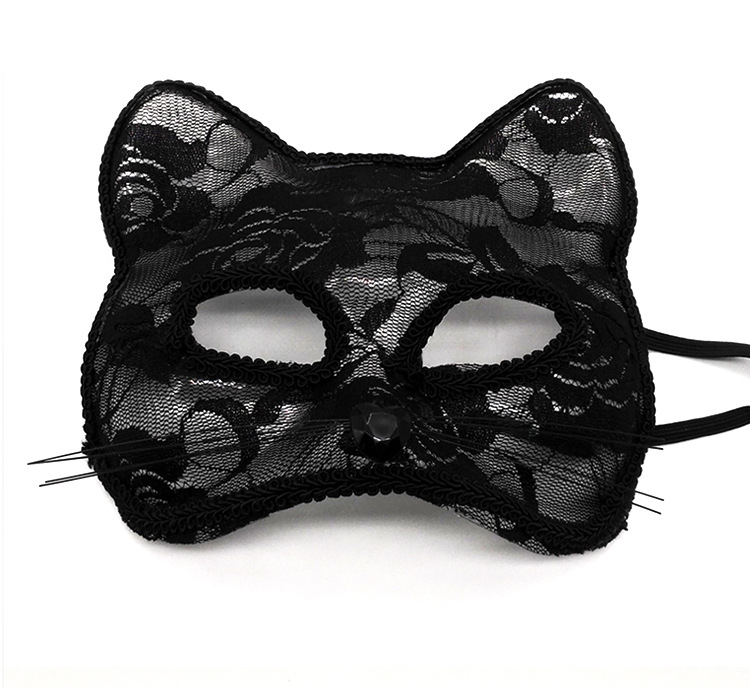 Halloween Katze Spitze Gruppe Party Maske display picture 3