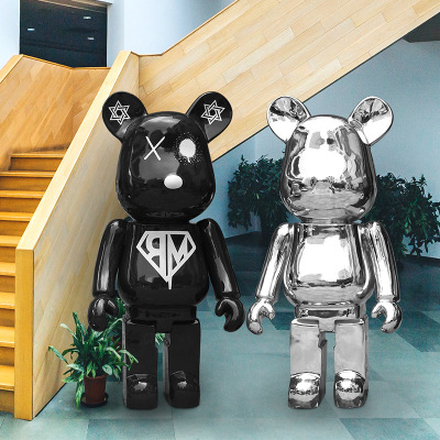 BMB創意玻璃鋼雕塑定制積木熊暴力熊客廳擺件商場樣板房飾品美陳