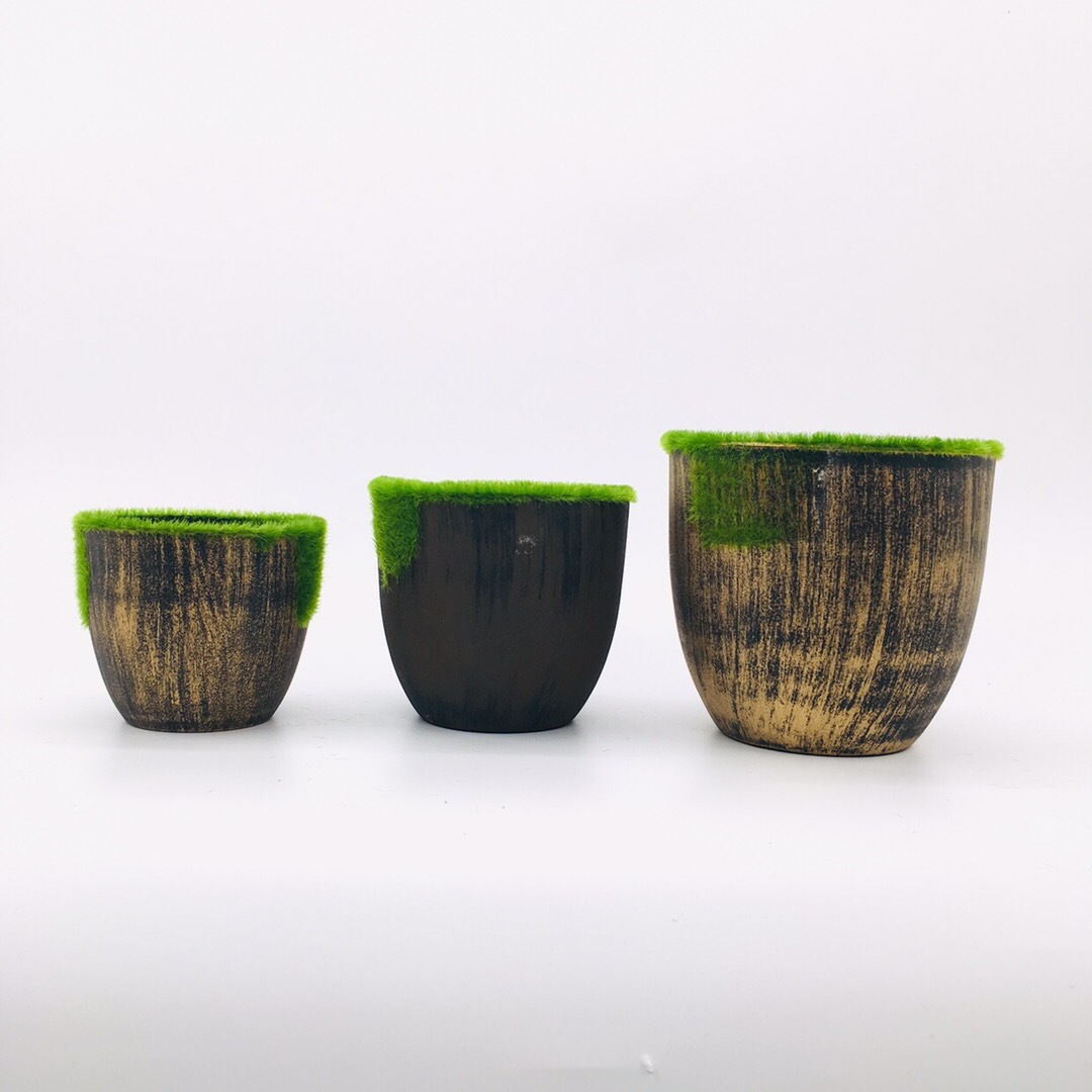 The manufacturer supplies simple and retro simulated flower arrangements, round flowerpots and plastic velvet flower POTS detail image 2