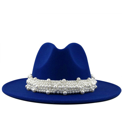 fashion elegant pearl big brim woolen hatpicture20