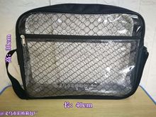 耐寒40*30*8抗静电透明印刷PVC17寸无尘电脑斜挎包石墨烯