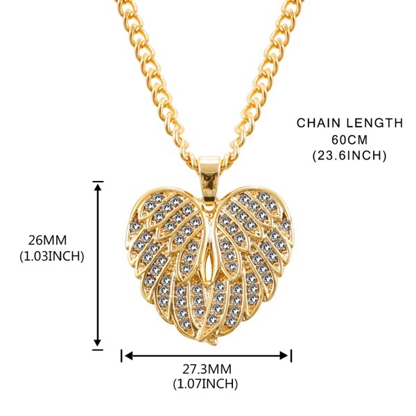 Diamond Winged Angel Pendant Necklace