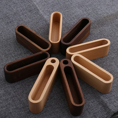 創意木質名片盒實木便簽盒名片夾簡約辦公桌面收納木擺件名片底座