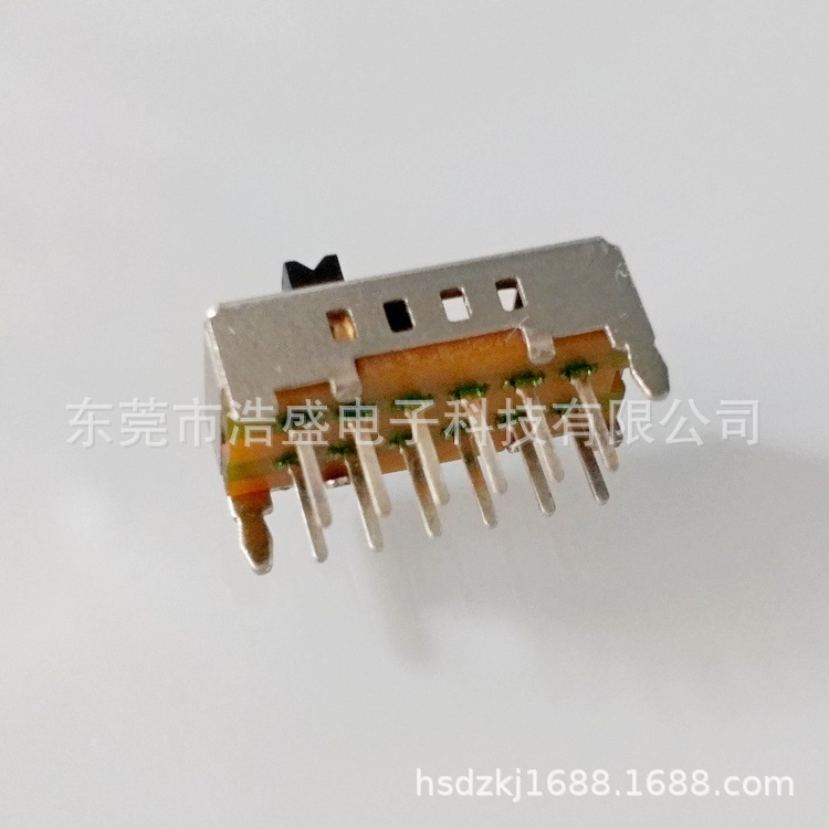 四档 SS24D02四段拨动开关 长14.6*宽6.9 针脚12支错位固定脚