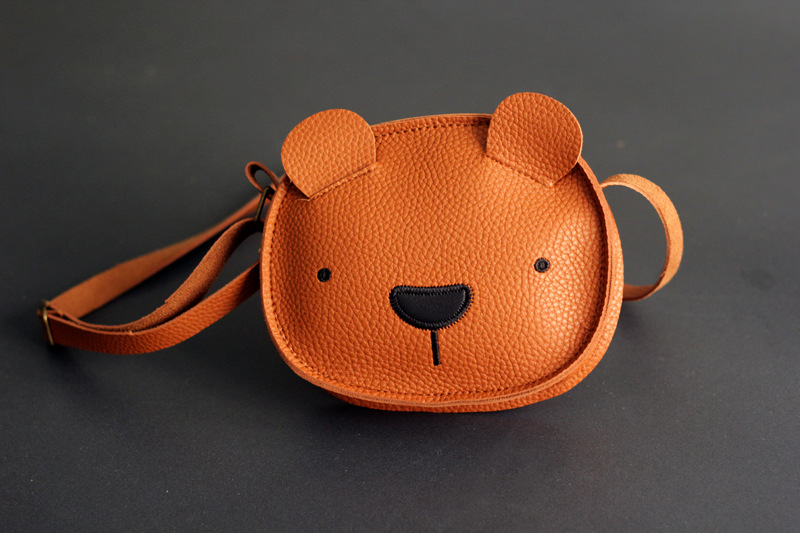 Boy's Pu Leather Solid Color Cute Round Zipper Shoulder Bag display picture 5