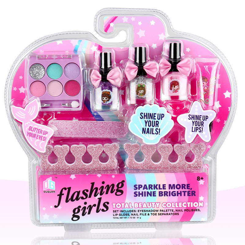 Cross-border specializes in children's cosmetic makeup princess makeup girls jewelry passed home toys multiple sets