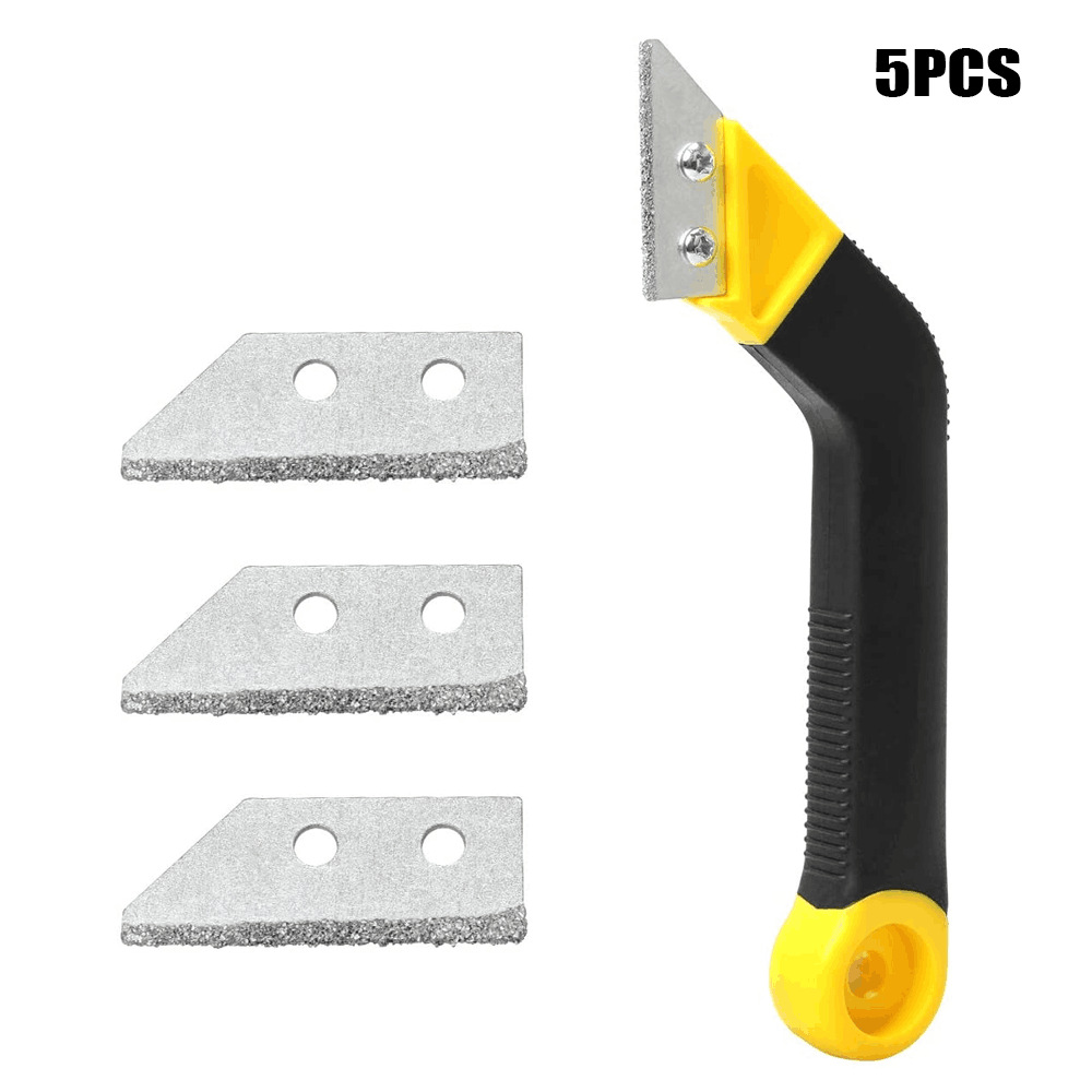 工厂专供5PCS厨房浴室地板瓷砖缝清洁刮刀灌浆锯斜角刮耙刮刀修整