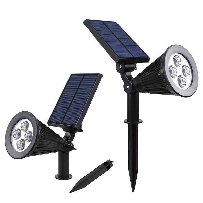 颖豪太阳能射灯户外 太阳能地插地壁灯两用太阳能花园庭院泛光灯