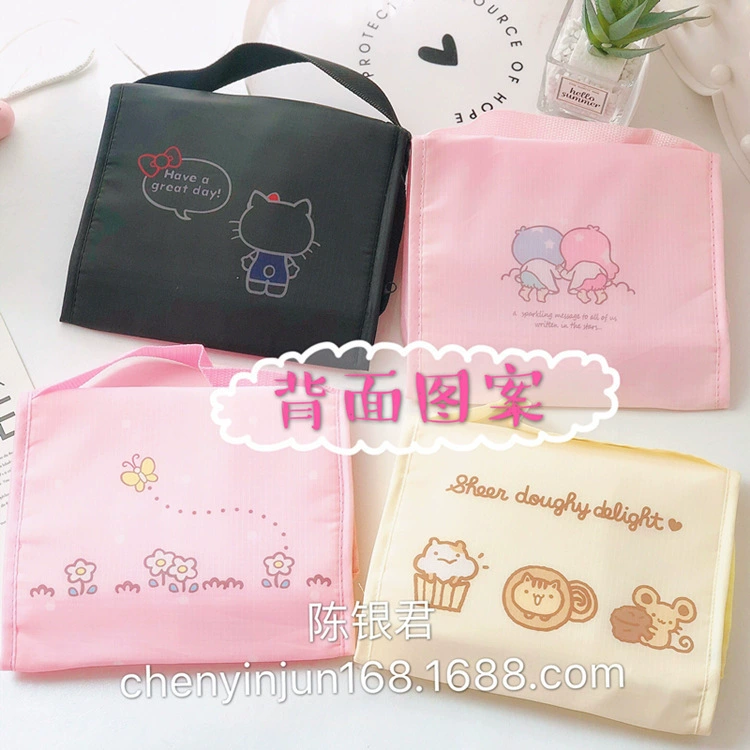 Foldable handheld organizer bag to go out, cosmetic bag