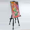 Metal Easel Foldable knapsack Art Supplies Graffiti Drawing board Dedicated Easel Black Metal