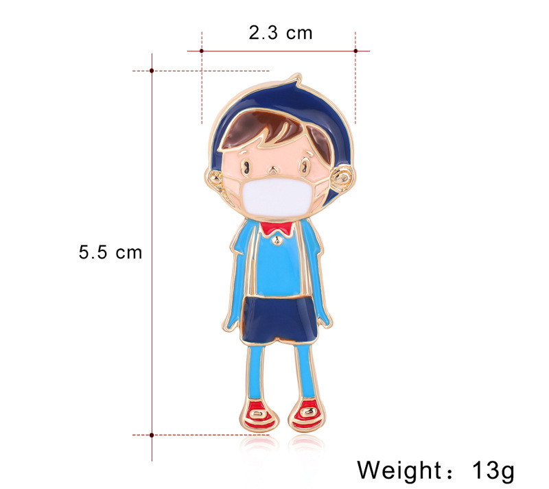 Hot Fashion Cartoon Brooch Little Boy Dripping Oil Brooch Hot Selling Western Accessories Wholesale Nihaojewelry display picture 1