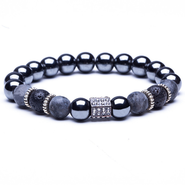Fashion Crown Natural Stone Beaded Bracelet display picture 3