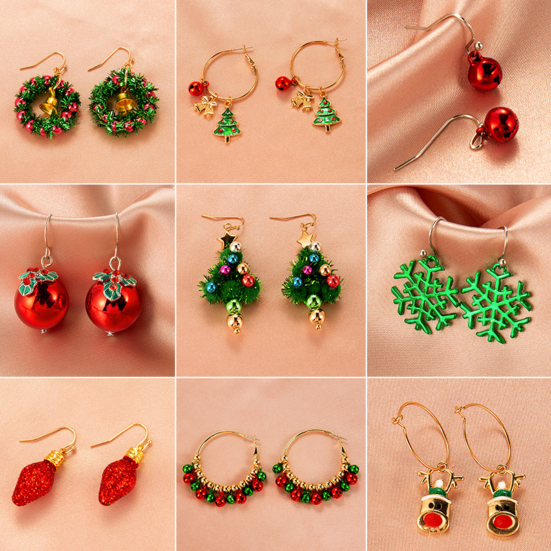 9g Weight Christmas Festival Women's Gender Cute Style Cute Earring Sets 5