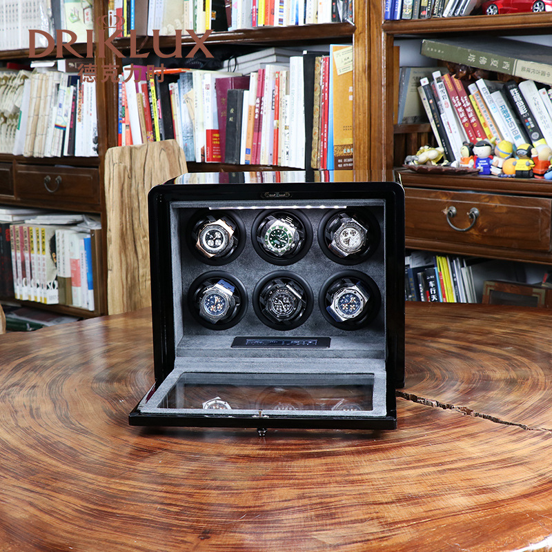 DrikLux 机械表摇表器自动转动放置器6表位表收纳盒手表收纳马达