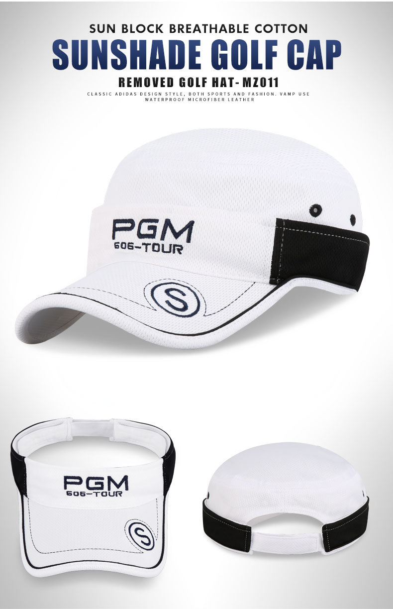 Mũ golf không đỉnh PGM chống nắng thoáng khí mùa hè đa năng — Màu đen, Xanh Navy, Màu trắng, Màu đỏ chi tiết 8