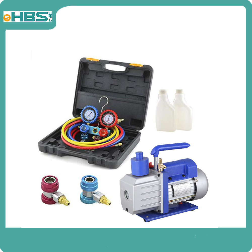 浙江流量5CFM.1/3HP真空泵/R12 R134 R22 R502冷媒表组