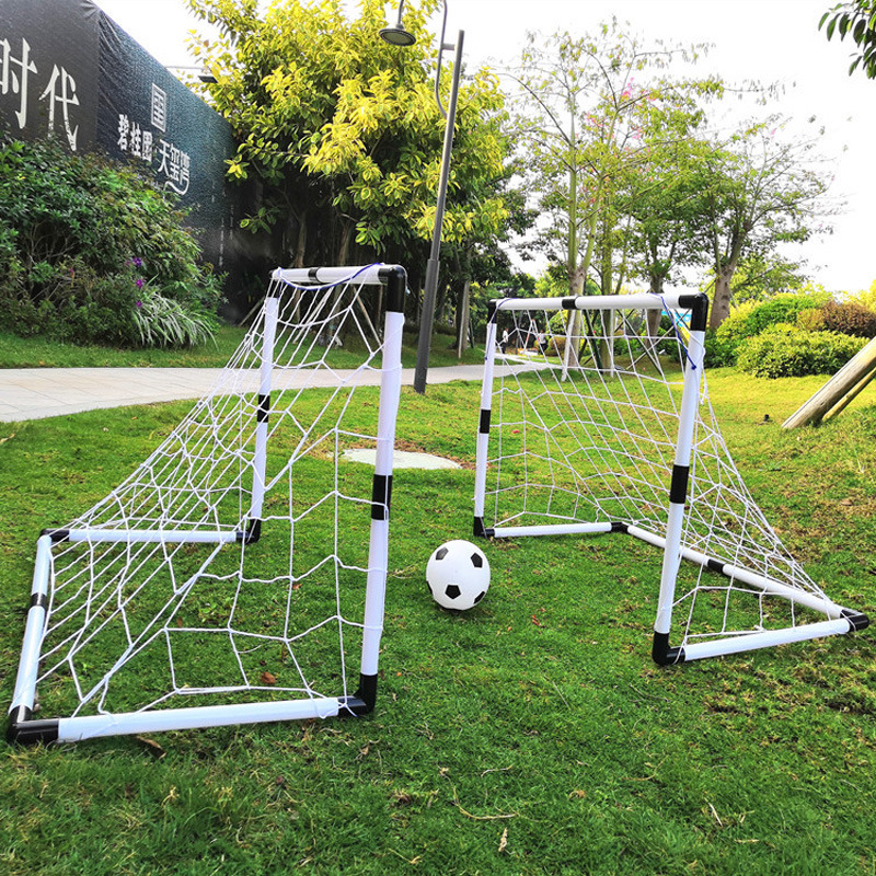 Children's plastic soccer goal, leisure indoor and outdoor sports toy, large two-in-one simple portable soccer goal