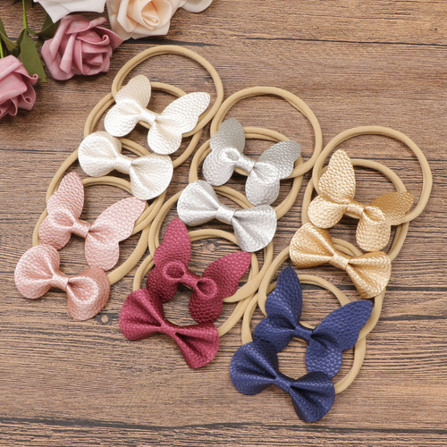 Lychee Pattern Butterfly Ear Headband Set of 12 Pieces 20616 Baby Seamless Small Hairband Nylon Elastic Headband