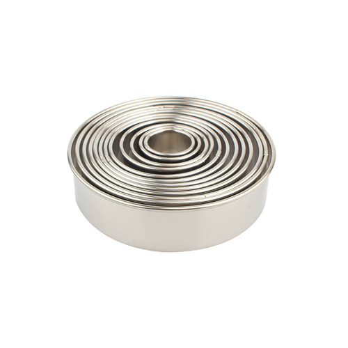 304 stainless steel round cake mold curled mousse ring fondant donut 12-piece cookie mold set