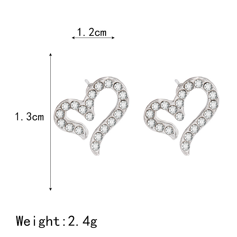 Heart Alloy No Inlaid Earrings Ear Studs display picture 6