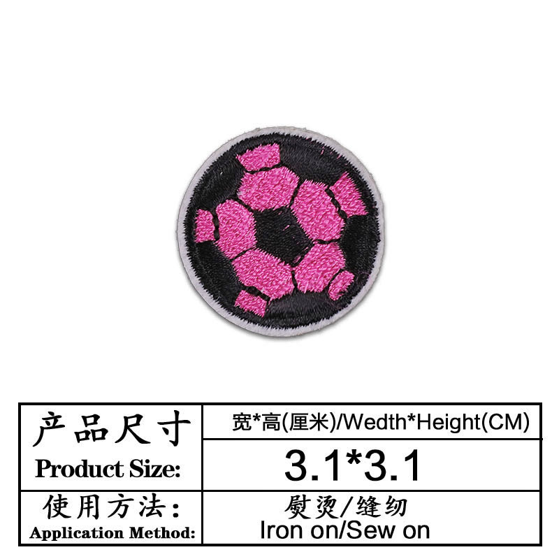 Pegatinas de tela bordadas accesorios de ropa insignia parche pegatinas fútbol dibujos animados ventas directas de la fábrica