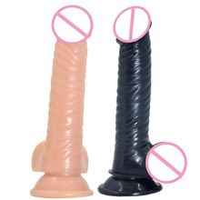 跨境手动吸盘女性用仿真阳具PVC阴道按摩自慰器假阴茎成人性用品