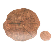 跨境货源软木杯垫木质欧式隔热垫日式原木纹pp餐垫餐桌垫