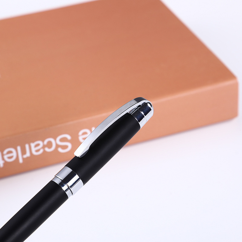 Suministro directo de fábrica negro esmerilado bolígrafo mate negro metal pluma de aceite negocio bolígrafo publicidad personalización