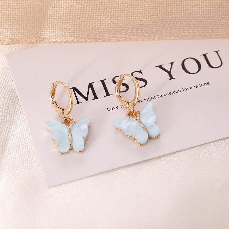 Butterfly Pattern Butterfly Plating Alloy No Inlaid 18K Gold Plated Earrings