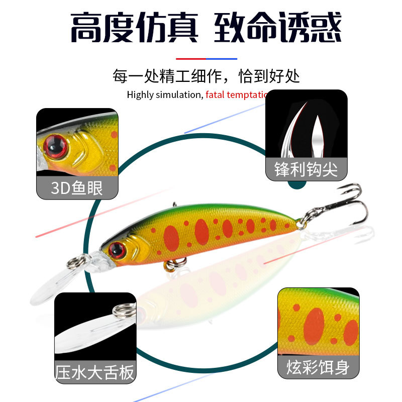 Sinking Minnow Fishing Lures Hard Plastic Baits Fresh Water Bass Swimbait Tackle Gear