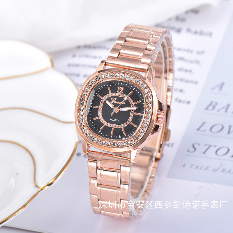 Tiktok popular fashion steel strap watch female student quartz watch Diamond-embedded fashion sports watch classic couple watch