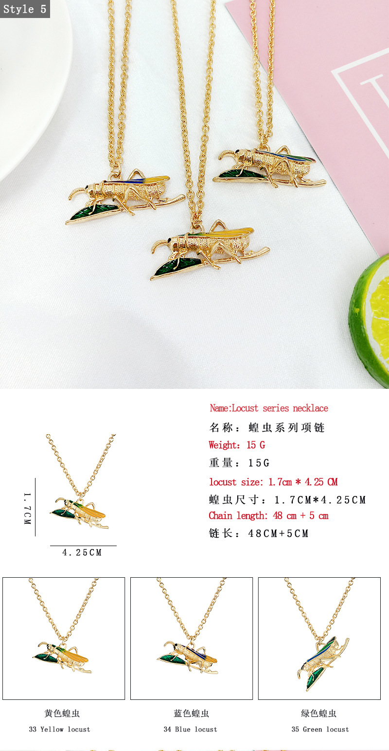 New Simple Insect Pendant Diamond Alloy Animal Necklace display picture 7
