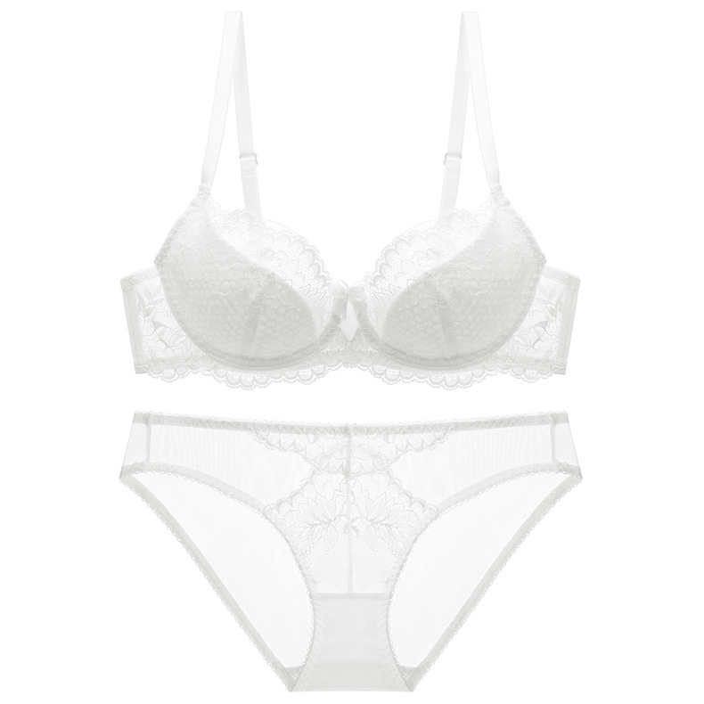 Sexy Lace Bra And Brief Set For Women With Large Chest Support_voghion.com
