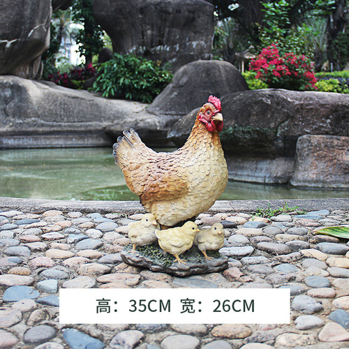 Cross-border Garden Export Farm Chicken Resin Ornament Realistic Animal Chicken Duck Decoration Courtyard Landscape Outdoor Garden