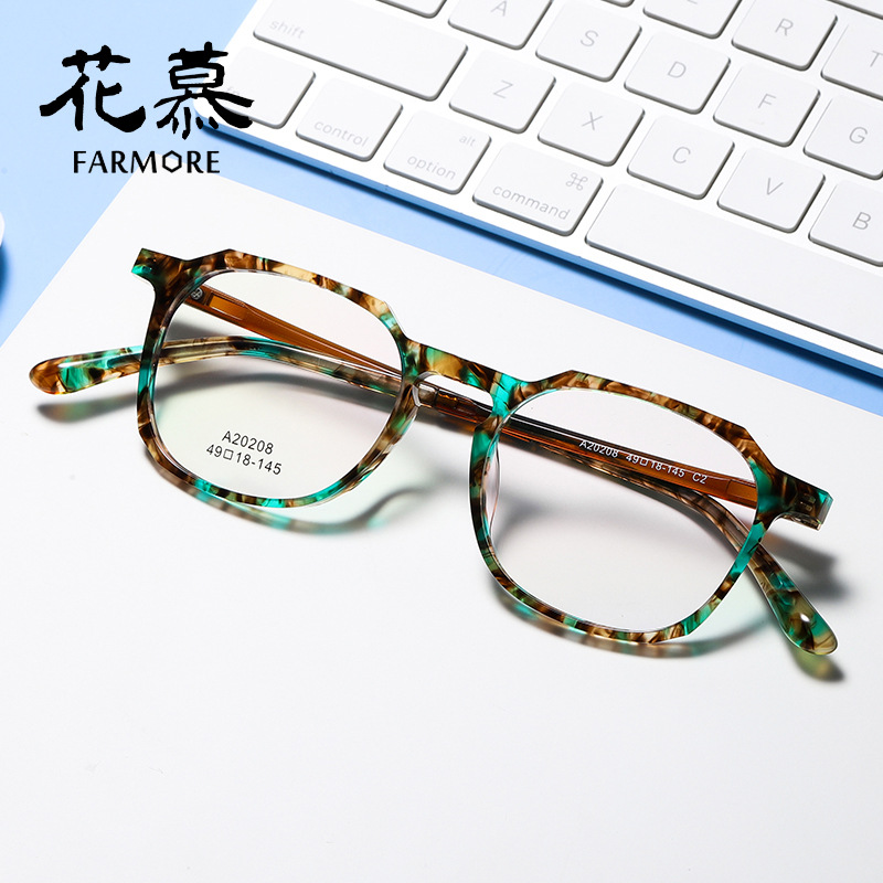 眼镜框男潮女流高密度板材+塑钢网红同款眼镜架工厂批发G MA20208|ms