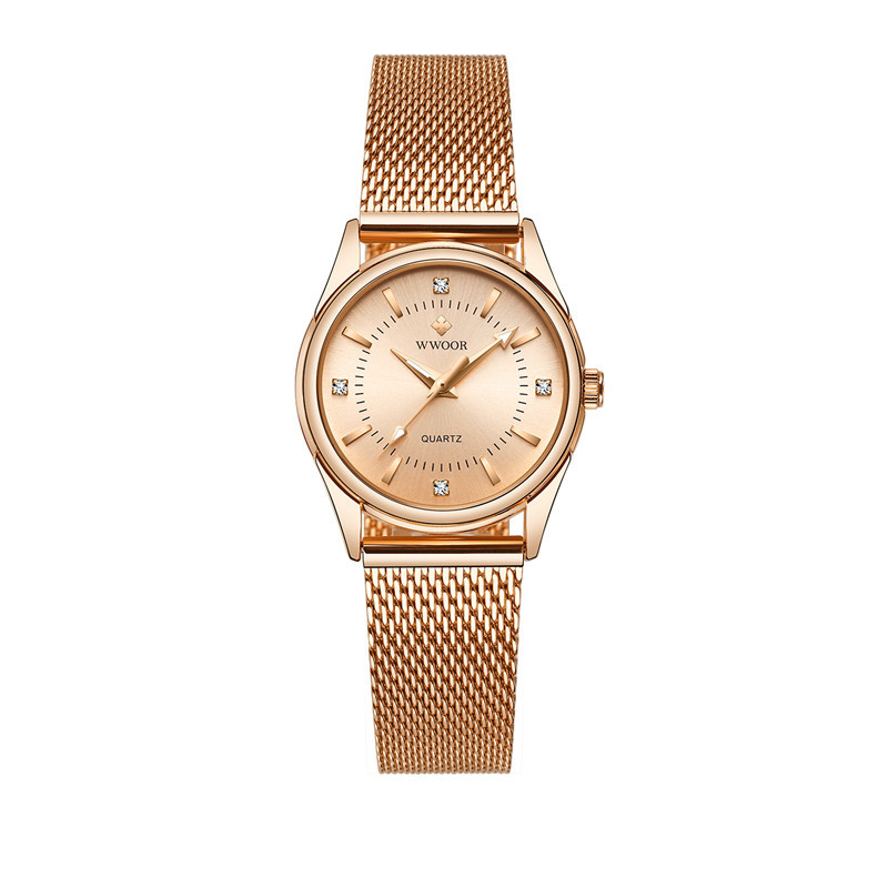 WWOOR celebración amor nuevo reloj de cuarzo casual de las mujeres calendario impermeable rhinestone reloj cabeza casual Bowl reloj 8852